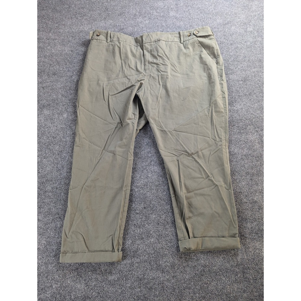 Ava & Viv Women's Sz 26W Green Ankle High Rise Fitted Hip & Thigh Chino Pants